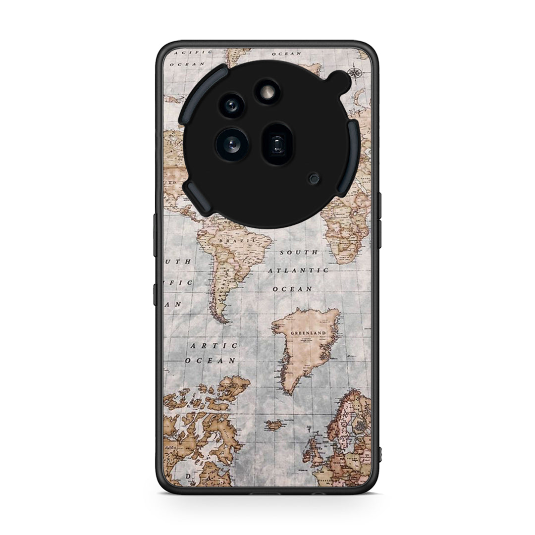 Nothing Phone 3a Pro 5G World Map Θήκη από τη Smartfits με σχέδιο στο πίσω μέρος και μαύρο περίβλημα | Smartphone case with colorful back and black bezels by Smartfits