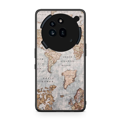 Nothing Phone 3a Pro 5G World Map Θήκη από τη Smartfits με σχέδιο στο πίσω μέρος και μαύρο περίβλημα | Smartphone case with colorful back and black bezels by Smartfits