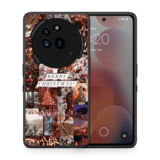 Θήκη Nothing Phone 3a Pro 5G Xmas Collage από τη Smartfits με σχέδιο στο πίσω μέρος και μαύρο περίβλημα | Nothing Phone 3a Pro 5G Xmas Collage case with colorful back and black bezels