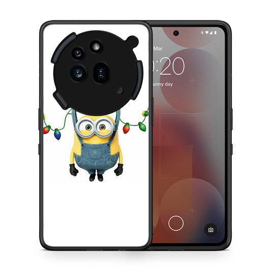 Θήκη Nothing Phone 3a Pro 5G Xmas Minion Lights από τη Smartfits με σχέδιο στο πίσω μέρος και μαύρο περίβλημα | Nothing Phone 3a Pro 5G Xmas Minion Lights case with colorful back and black bezels