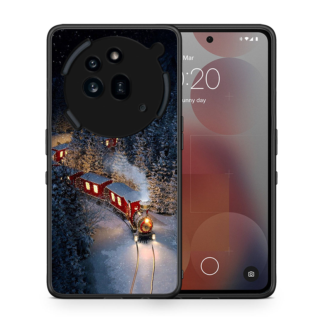 Θήκη Nothing Phone 3a Pro 5G Xmas Train από τη Smartfits με σχέδιο στο πίσω μέρος και μαύρο περίβλημα | Nothing Phone 3a Pro 5G Xmas Train case with colorful back and black bezels