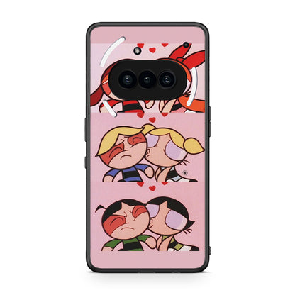 Nothing Phone 3a Puff Love Θήκη Αγίου Βαλεντίνου από τη Smartfits με σχέδιο στο πίσω μέρος και μαύρο περίβλημα | Smartphone case with colorful back and black bezels by Smartfits