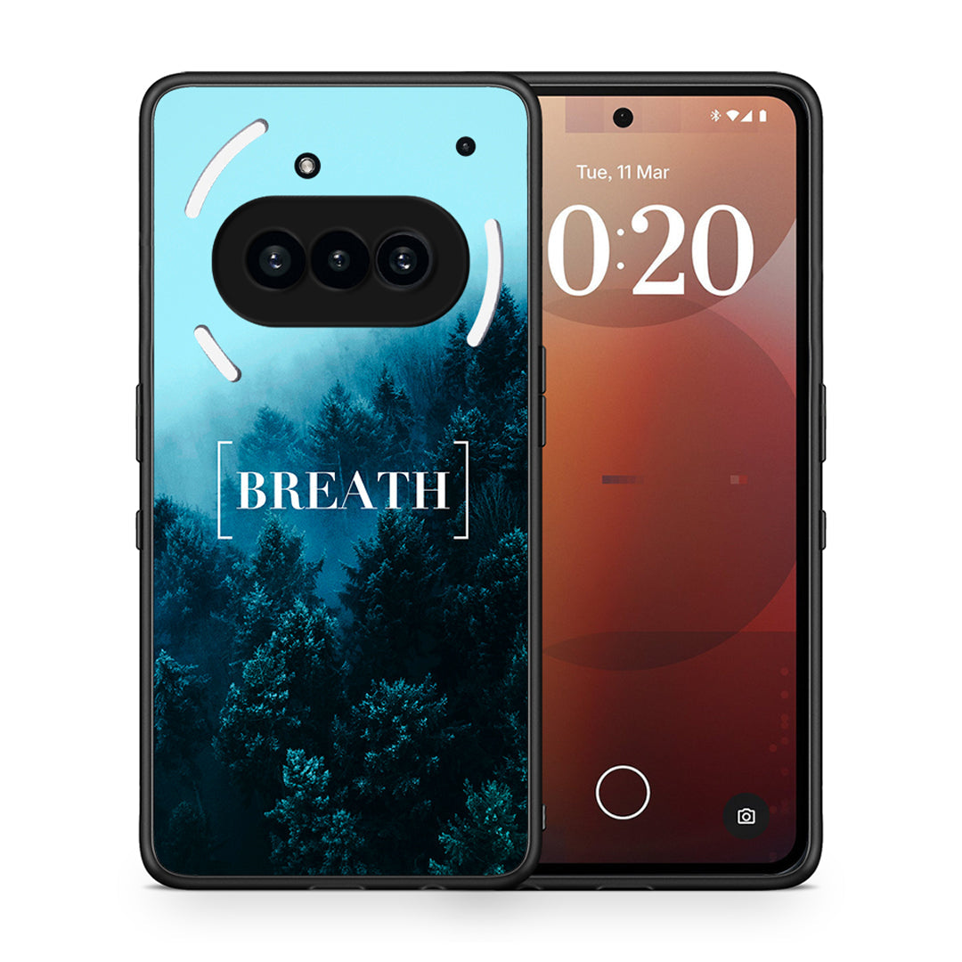 Θήκη Nothing Phone 3a Breath Quote από τη Smartfits με σχέδιο στο πίσω μέρος και μαύρο περίβλημα | Nothing Phone 3a Breath Quote case with colorful back and black bezels