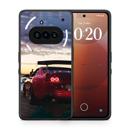 Θήκη Nothing Phone 3a Racing Supra από τη Smartfits με σχέδιο στο πίσω μέρος και μαύρο περίβλημα | Nothing Phone 3a Racing Supra case with colorful back and black bezels