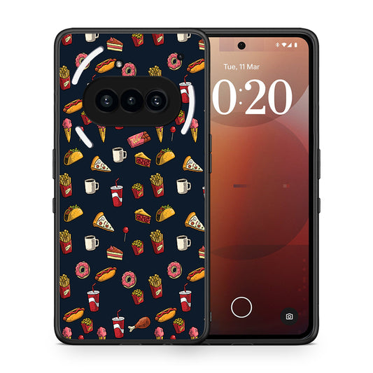 Θήκη Nothing Phone 3a Hungry Random από τη Smartfits με σχέδιο στο πίσω μέρος και μαύρο περίβλημα | Nothing Phone 3a Hungry Random case with colorful back and black bezels