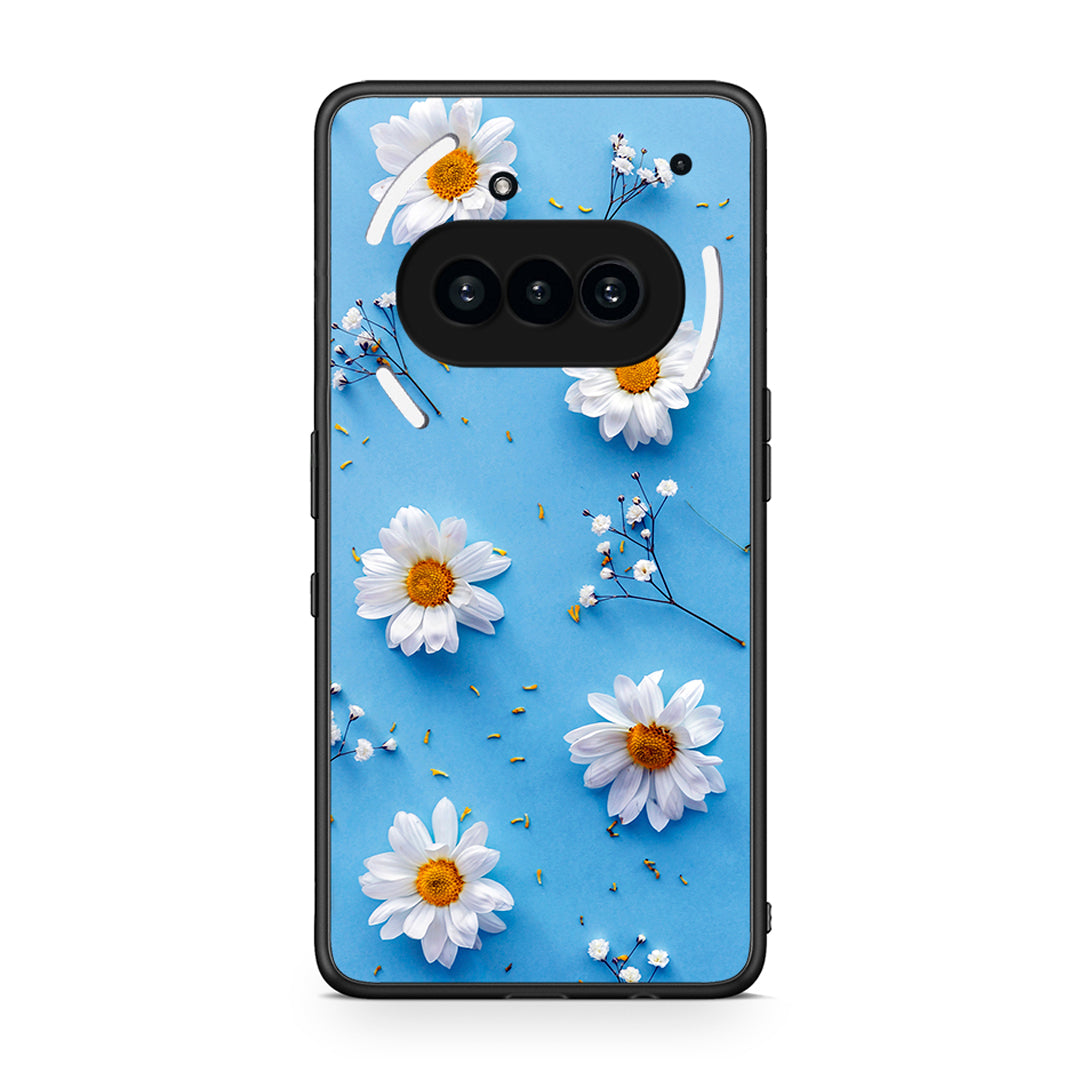 Nothing Phone 3a Real Daisies θήκη από τη Smartfits με σχέδιο στο πίσω μέρος και μαύρο περίβλημα | Smartphone case with colorful back and black bezels by Smartfits