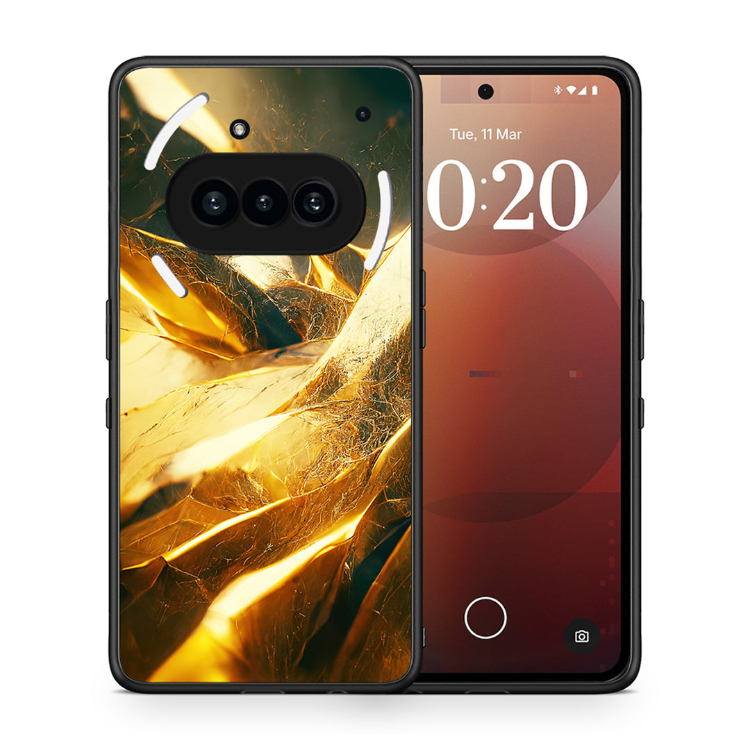 Θήκη Nothing Phone 3a Real Gold από τη Smartfits με σχέδιο στο πίσω μέρος και μαύρο περίβλημα | Nothing Phone 3a Real Gold case with colorful back and black bezels