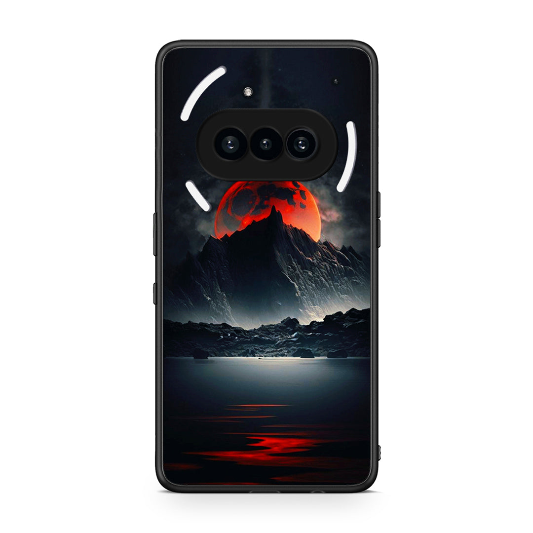 Nothing Phone 3a Red Full Moon θήκη από τη Smartfits με σχέδιο στο πίσω μέρος και μαύρο περίβλημα | Smartphone case with colorful back and black bezels by Smartfits