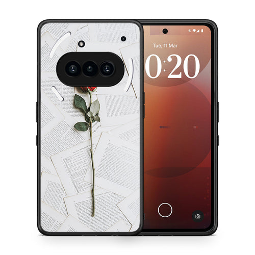 Θήκη Nothing Phone 3a Red Rose από τη Smartfits με σχέδιο στο πίσω μέρος και μαύρο περίβλημα | Nothing Phone 3a Red Rose case with colorful back and black bezels