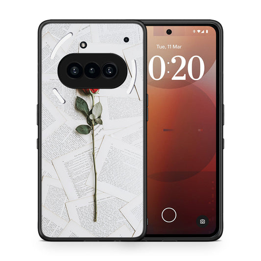 Θήκη Nothing Phone 3a Red Rose από τη Smartfits με σχέδιο στο πίσω μέρος και μαύρο περίβλημα | Nothing Phone 3a Red Rose case with colorful back and black bezels