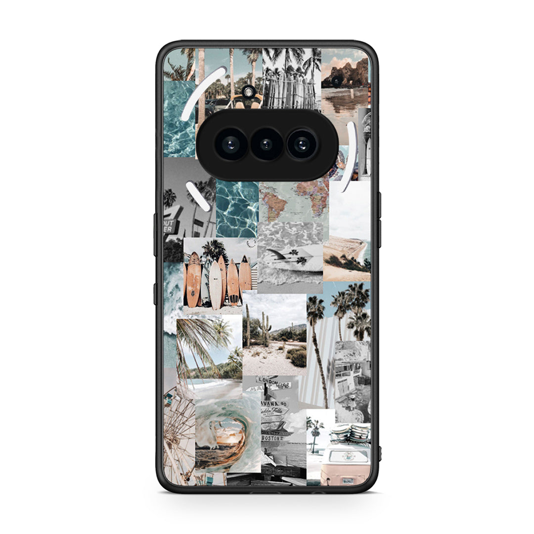 Nothing Phone 3a Retro Beach Life Θήκη από τη Smartfits με σχέδιο στο πίσω μέρος και μαύρο περίβλημα | Smartphone case with colorful back and black bezels by Smartfits