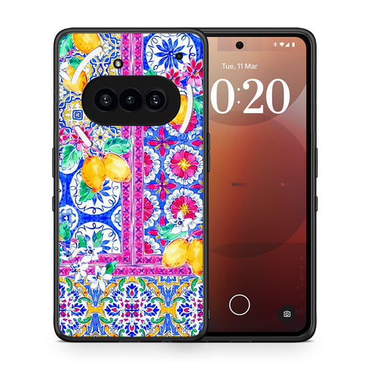 Θήκη Nothing Phone 3a Retro Spring από τη Smartfits με σχέδιο στο πίσω μέρος και μαύρο περίβλημα | Nothing Phone 3a Retro Spring case with colorful back and black bezels