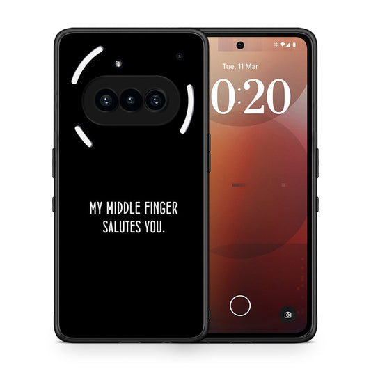 Θήκη Nothing Phone 3a Salute από τη Smartfits με σχέδιο στο πίσω μέρος και μαύρο περίβλημα | Nothing Phone 3a Salute case with colorful back and black bezels