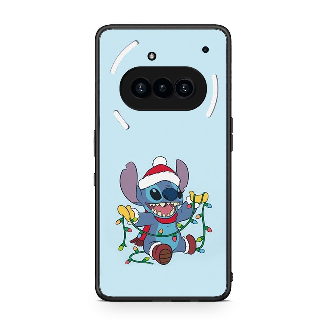 Nothing Phone 3a Santa Stich θήκη από τη Smartfits με σχέδιο στο πίσω μέρος και μαύρο περίβλημα | Smartphone case with colorful back and black bezels by Smartfits