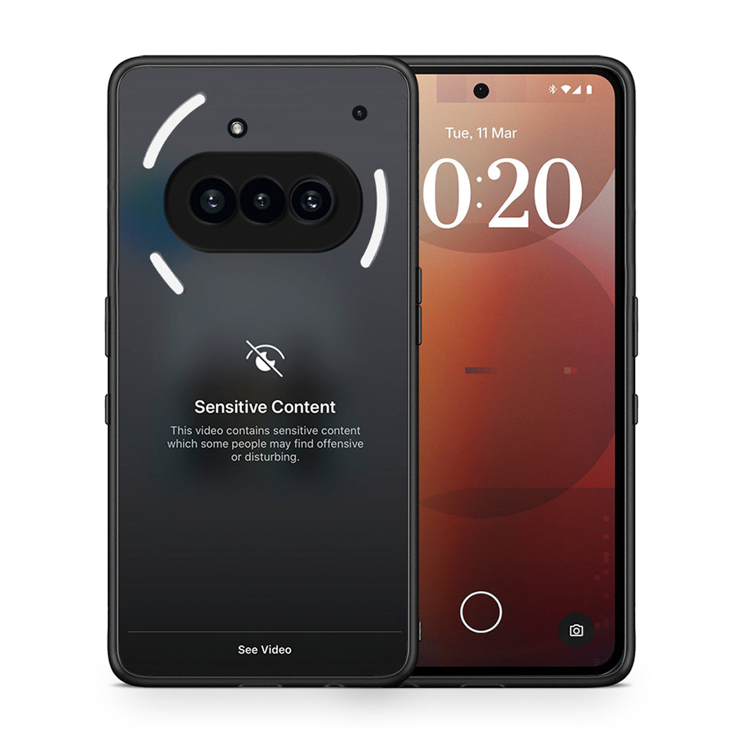 Θήκη Nothing Phone 3a Sensitive Content από τη Smartfits με σχέδιο στο πίσω μέρος και μαύρο περίβλημα | Nothing Phone 3a Sensitive Content case with colorful back and black bezels