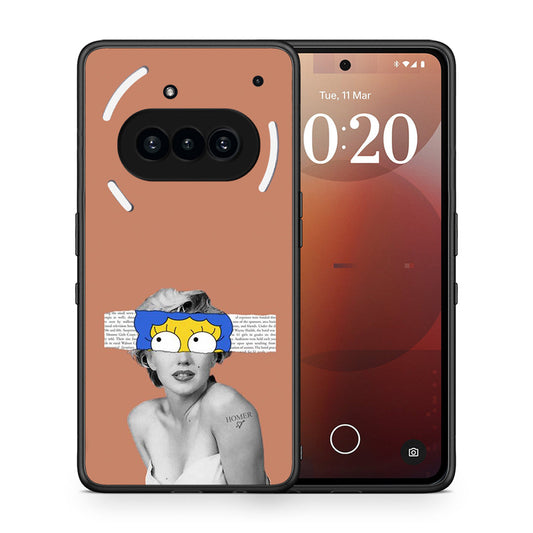 Θήκη Nothing Phone 3a Sim Merilyn από τη Smartfits με σχέδιο στο πίσω μέρος και μαύρο περίβλημα | Nothing Phone 3a Sim Merilyn case with colorful back and black bezels
