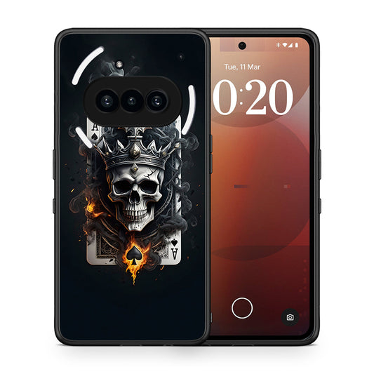 Θήκη Nothing Phone 3a Skull King Ace από τη Smartfits με σχέδιο στο πίσω μέρος και μαύρο περίβλημα | Nothing Phone 3a Skull King Ace case with colorful back and black bezels
