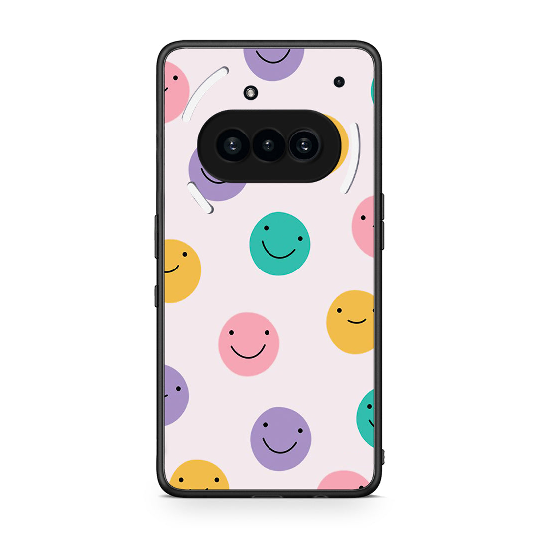 Nothing Phone 3a Smiley Faces θήκη από τη Smartfits με σχέδιο στο πίσω μέρος και μαύρο περίβλημα | Smartphone case with colorful back and black bezels by Smartfits