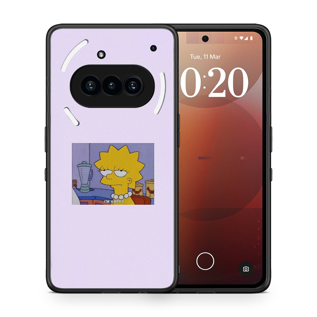 Θήκη Nothing Phone 3a So Happy από τη Smartfits με σχέδιο στο πίσω μέρος και μαύρο περίβλημα | Nothing Phone 3a So Happy case with colorful back and black bezels