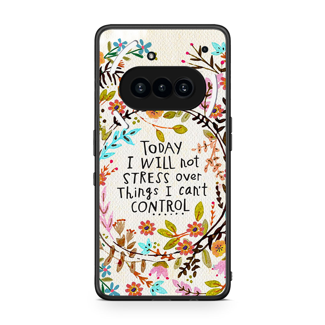 Nothing Phone 3a Stress Over θήκη από τη Smartfits με σχέδιο στο πίσω μέρος και μαύρο περίβλημα | Smartphone case with colorful back and black bezels by Smartfits