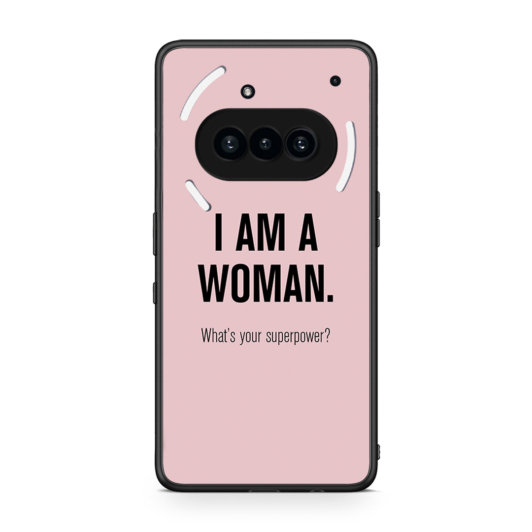 Nothing Phone 3a Superpower Woman θήκη από τη Smartfits με σχέδιο στο πίσω μέρος και μαύρο περίβλημα | Smartphone case with colorful back and black bezels by Smartfits