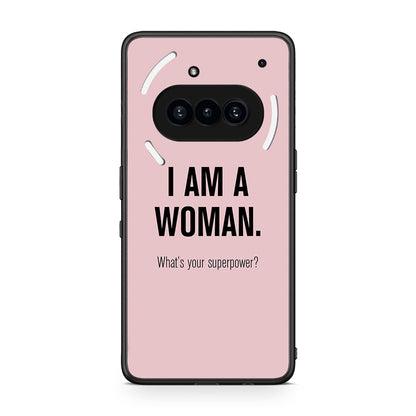 Nothing Phone 3a Superpower Woman θήκη από τη Smartfits με σχέδιο στο πίσω μέρος και μαύρο περίβλημα | Smartphone case with colorful back and black bezels by Smartfits