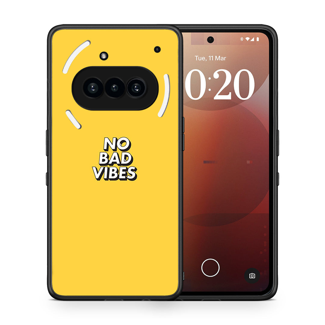 Θήκη Nothing Phone 3a Vibes Text από τη Smartfits με σχέδιο στο πίσω μέρος και μαύρο περίβλημα | Nothing Phone 3a Vibes Text case with colorful back and black bezels