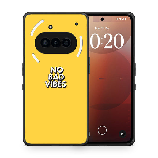 Θήκη Nothing Phone 3a Vibes Text από τη Smartfits με σχέδιο στο πίσω μέρος και μαύρο περίβλημα | Nothing Phone 3a Vibes Text case with colorful back and black bezels