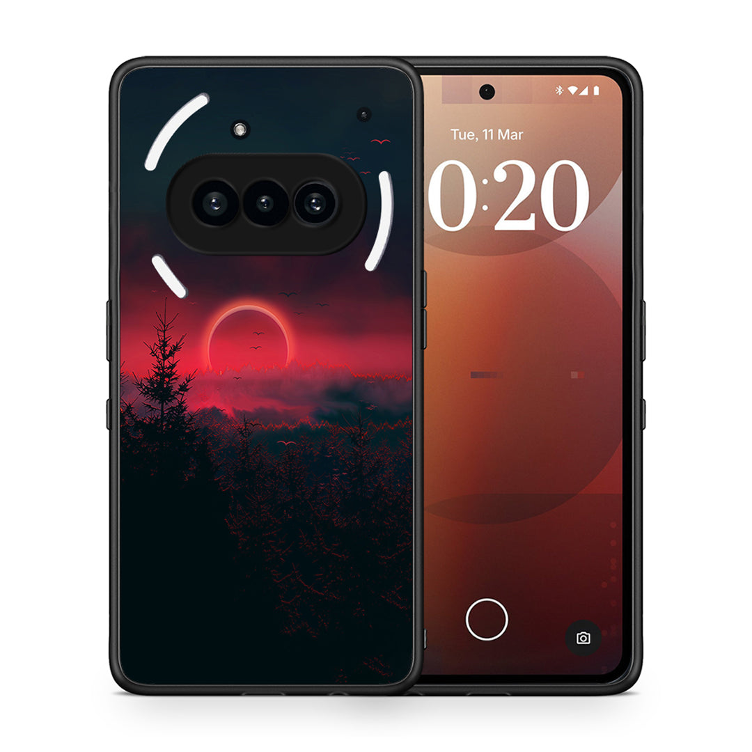 Θήκη Nothing Phone 3a Sunset Tropic από τη Smartfits με σχέδιο στο πίσω μέρος και μαύρο περίβλημα | Nothing Phone 3a Sunset Tropic case with colorful back and black bezels