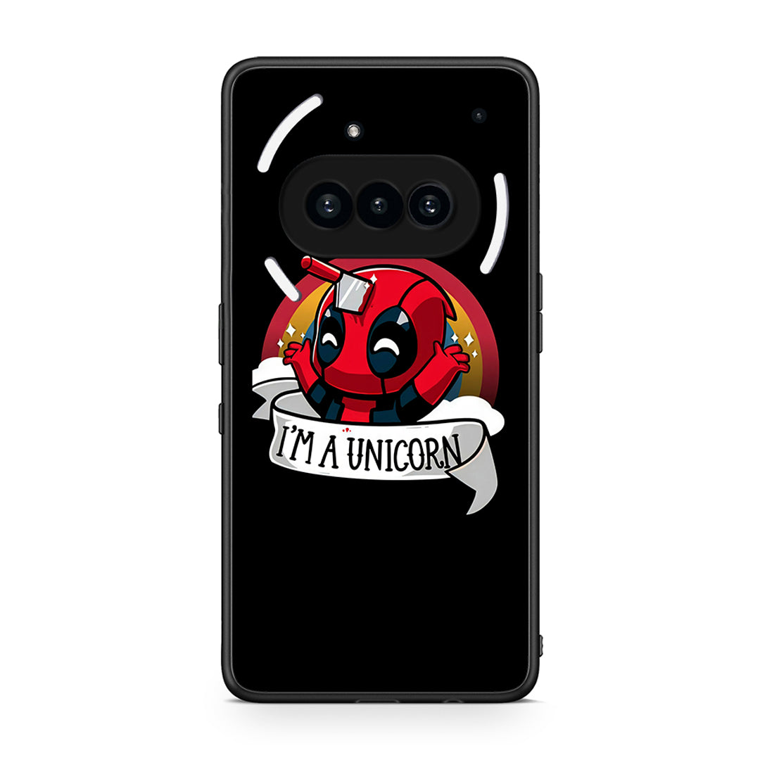 Nothing Phone 3a Unicorn Deadpool θήκη από τη Smartfits με σχέδιο στο πίσω μέρος και μαύρο περίβλημα | Smartphone case with colorful back and black bezels by Smartfits