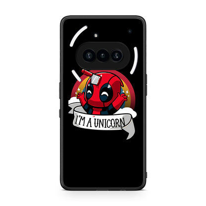 Nothing Phone 3a Unicorn Deadpool θήκη από τη Smartfits με σχέδιο στο πίσω μέρος και μαύρο περίβλημα | Smartphone case with colorful back and black bezels by Smartfits