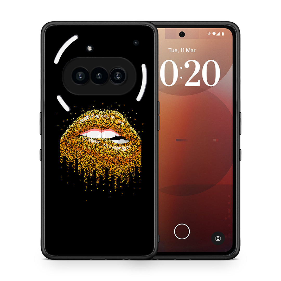 Θήκη Nothing Phone 3a Golden Valentine από τη Smartfits με σχέδιο στο πίσω μέρος και μαύρο περίβλημα | Nothing Phone 3a Golden Valentine case with colorful back and black bezels