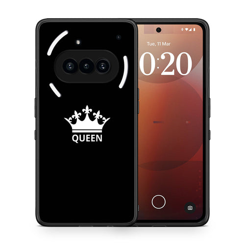 Θήκη Nothing Phone 3a Queen Valentine από τη Smartfits με σχέδιο στο πίσω μέρος και μαύρο περίβλημα | Nothing Phone 3a Queen Valentine case with colorful back and black bezels
