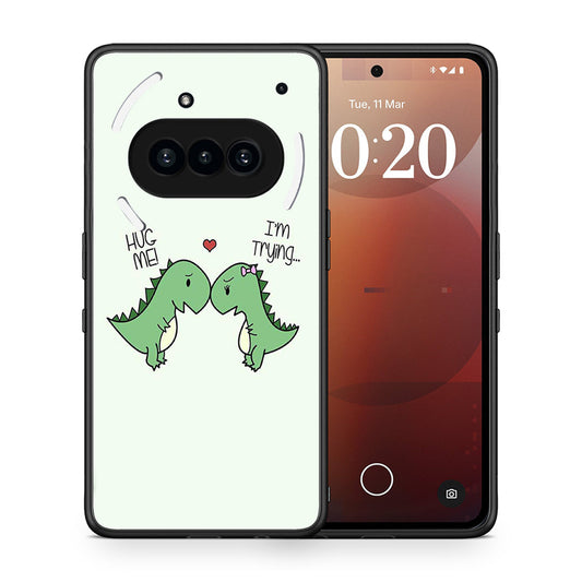 Θήκη Nothing Phone 3a Rex Valentine από τη Smartfits με σχέδιο στο πίσω μέρος και μαύρο περίβλημα | Nothing Phone 3a Rex Valentine case with colorful back and black bezels