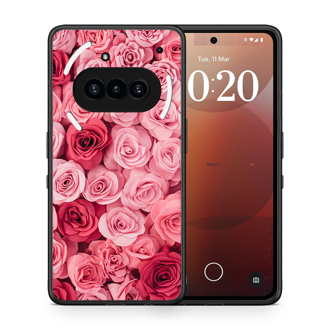 Θήκη Nothing Phone 3a RoseGarden Valentine από τη Smartfits με σχέδιο στο πίσω μέρος και μαύρο περίβλημα | Nothing Phone 3a RoseGarden Valentine case with colorful back and black bezels