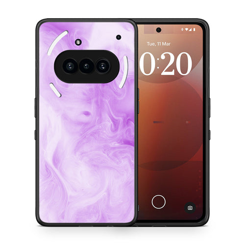 Θήκη Nothing Phone 3a Lavender Watercolor από τη Smartfits με σχέδιο στο πίσω μέρος και μαύρο περίβλημα | Nothing Phone 3a Lavender Watercolor case with colorful back and black bezels
