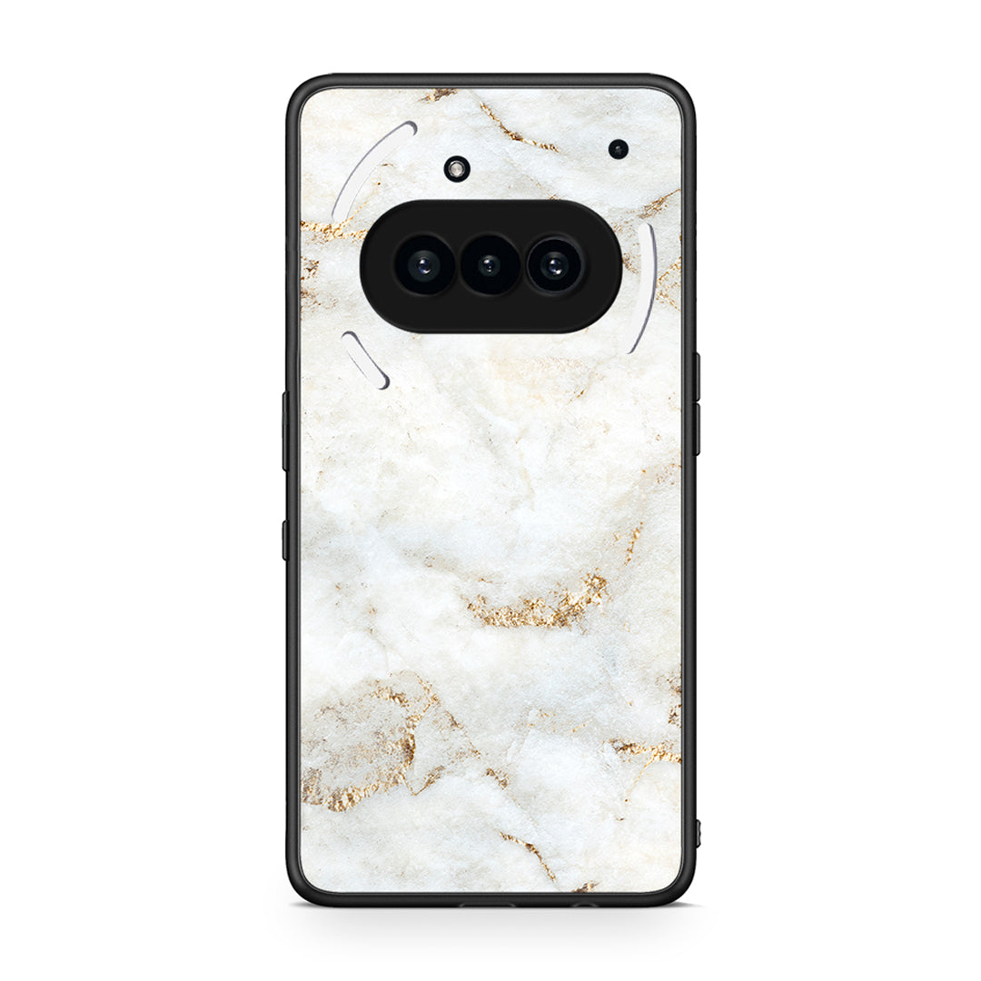 Nothing Phone 3a White Gold Marble θήκη από τη Smartfits με σχέδιο στο πίσω μέρος και μαύρο περίβλημα | Smartphone case with colorful back and black bezels by Smartfits