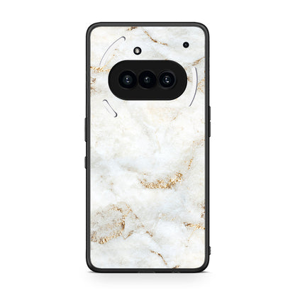 Nothing Phone 3a White Gold Marble θήκη από τη Smartfits με σχέδιο στο πίσω μέρος και μαύρο περίβλημα | Smartphone case with colorful back and black bezels by Smartfits