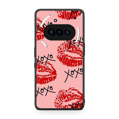 Nothing Phone 3a XOXO Lips θήκη από τη Smartfits με σχέδιο στο πίσω μέρος και μαύρο περίβλημα | Smartphone case with colorful back and black bezels by Smartfits