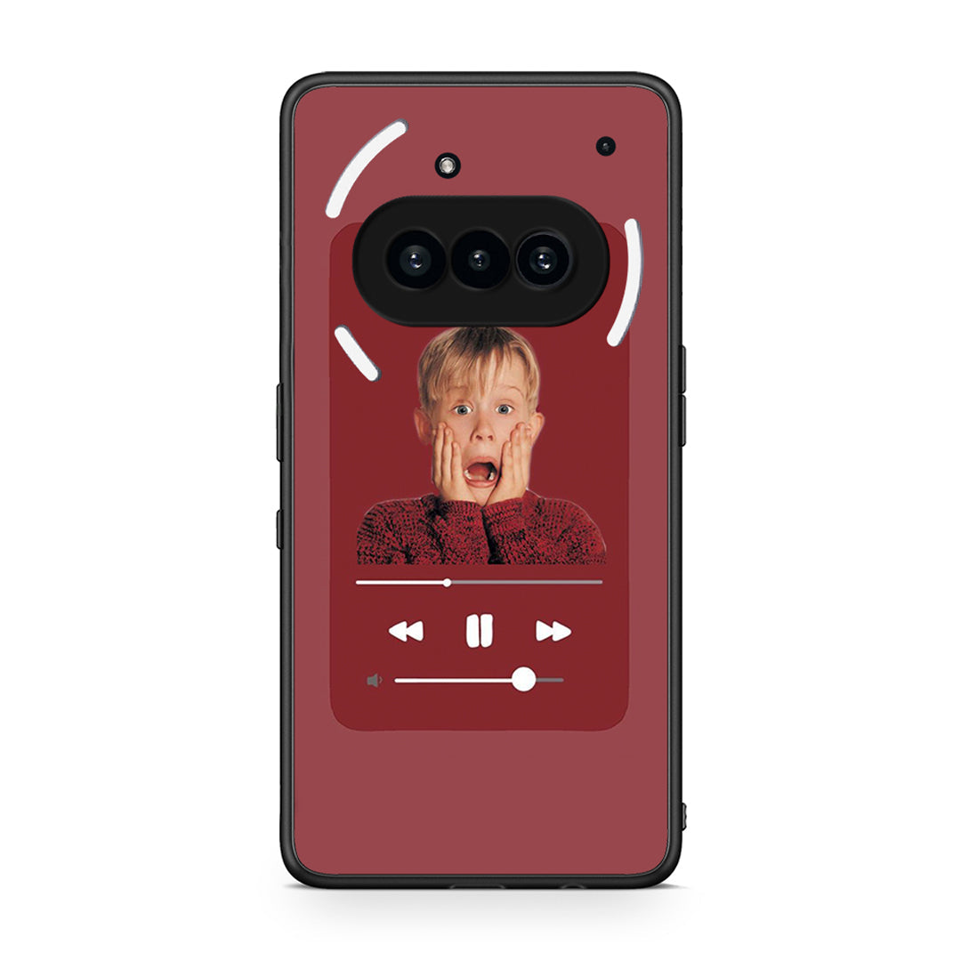 Nothing Phone 3a Xmas Alone Music θήκη από τη Smartfits με σχέδιο στο πίσω μέρος και μαύρο περίβλημα | Smartphone case with colorful back and black bezels by Smartfits