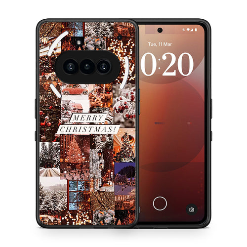 Θήκη Nothing Phone 3a Xmas Collage από τη Smartfits με σχέδιο στο πίσω μέρος και μαύρο περίβλημα | Nothing Phone 3a Xmas Collage case with colorful back and black bezels