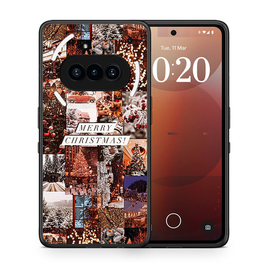 Θήκη Nothing Phone 3a Xmas Collage από τη Smartfits με σχέδιο στο πίσω μέρος και μαύρο περίβλημα | Nothing Phone 3a Xmas Collage case with colorful back and black bezels