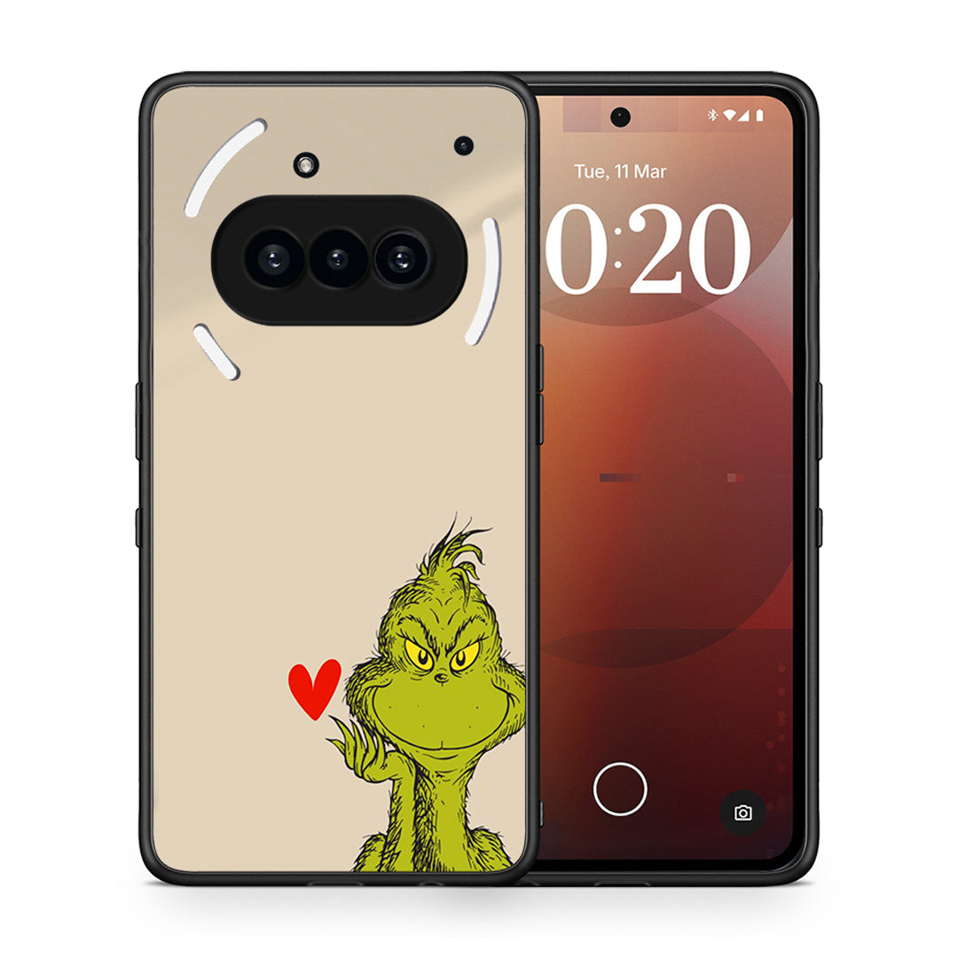 Θήκη Nothing Phone 3a Xmas Grinch από τη Smartfits με σχέδιο στο πίσω μέρος και μαύρο περίβλημα | Nothing Phone 3a Xmas Grinch case with colorful back and black bezels