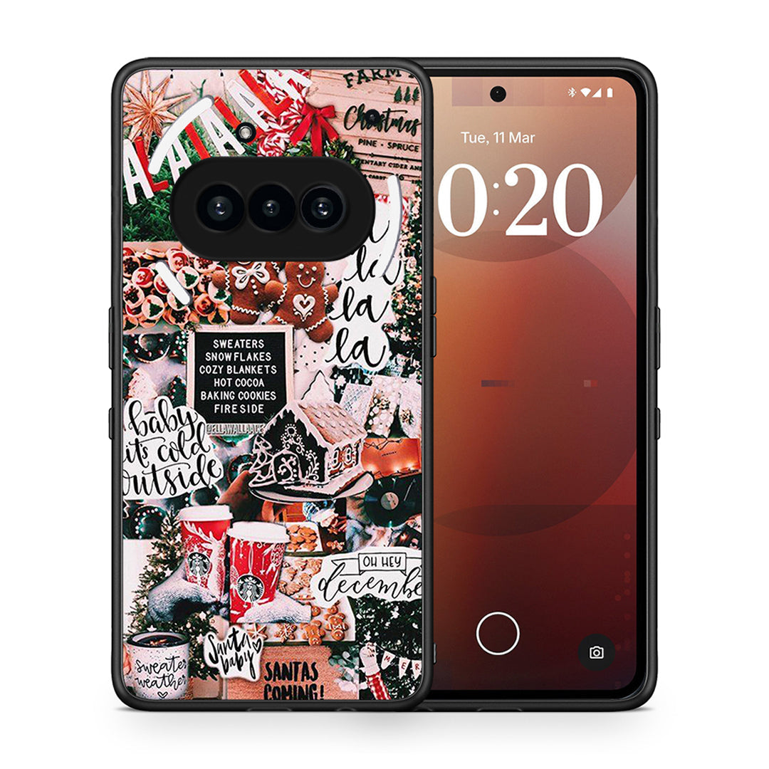 Θήκη Nothing Phone 3a Xmas Habbits από τη Smartfits με σχέδιο στο πίσω μέρος και μαύρο περίβλημα | Nothing Phone 3a Xmas Habbits case with colorful back and black bezels