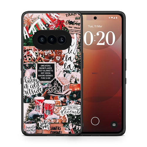 Θήκη Nothing Phone 3a Xmas Habbits από τη Smartfits με σχέδιο στο πίσω μέρος και μαύρο περίβλημα | Nothing Phone 3a Xmas Habbits case with colorful back and black bezels