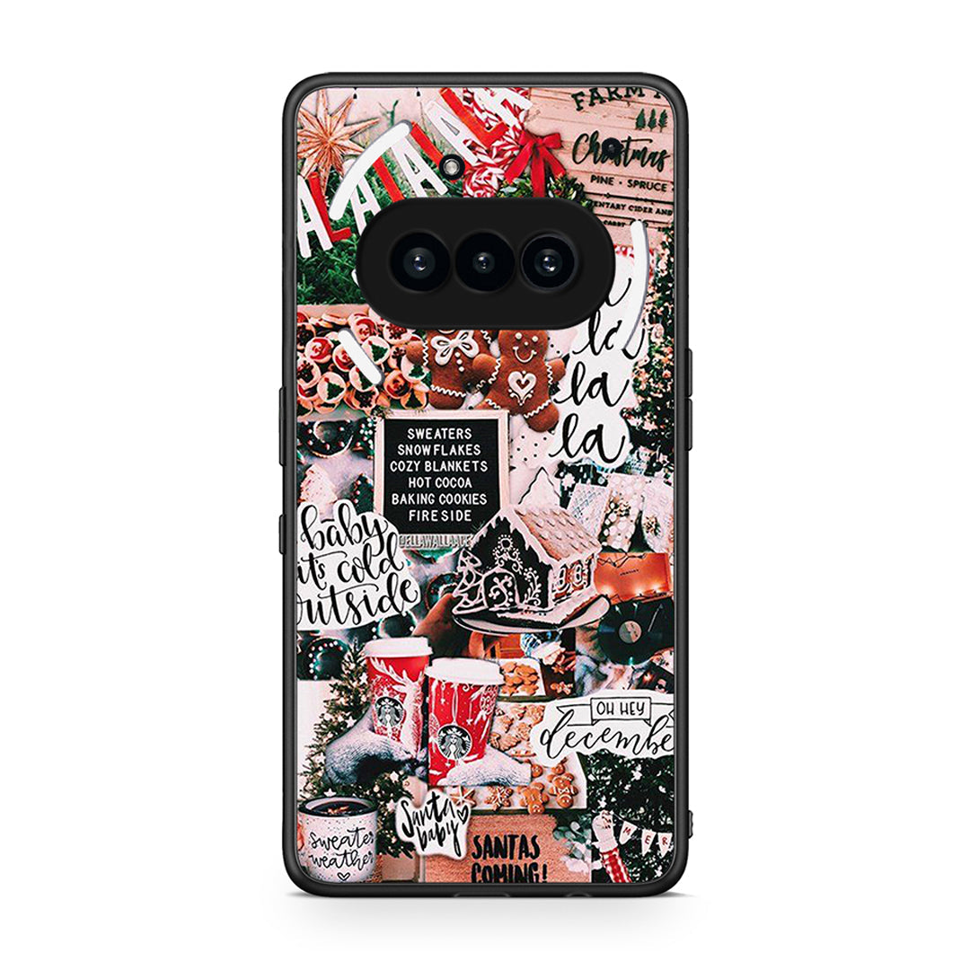 Nothing Phone 3a Xmas Habbits θήκη από τη Smartfits με σχέδιο στο πίσω μέρος και μαύρο περίβλημα | Smartphone case with colorful back and black bezels by Smartfits