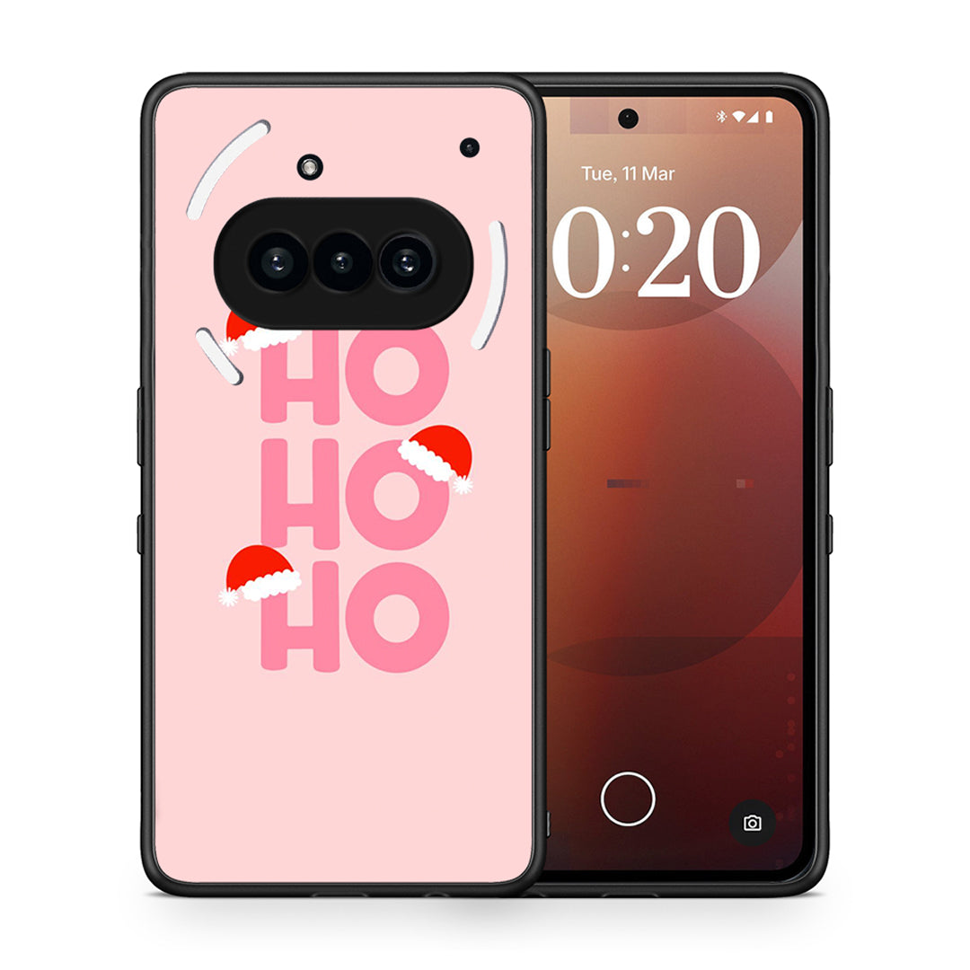 Θήκη Nothing Phone 3a Xmas Ho Ho Ho από τη Smartfits με σχέδιο στο πίσω μέρος και μαύρο περίβλημα | Nothing Phone 3a Xmas Ho Ho Ho case with colorful back and black bezels