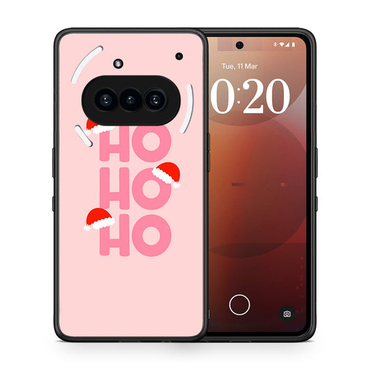 Θήκη Nothing Phone 3a Xmas Ho Ho Ho από τη Smartfits με σχέδιο στο πίσω μέρος και μαύρο περίβλημα | Nothing Phone 3a Xmas Ho Ho Ho case with colorful back and black bezels