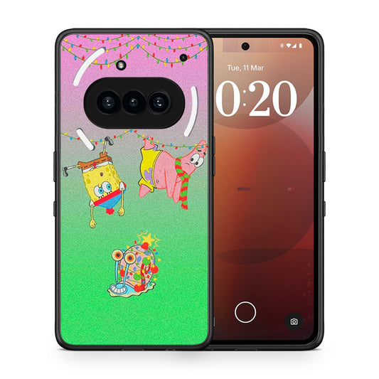 Θήκη Nothing Phone 3a Xmas Lights από τη Smartfits με σχέδιο στο πίσω μέρος και μαύρο περίβλημα | Nothing Phone 3a Xmas Lights case with colorful back and black bezels
