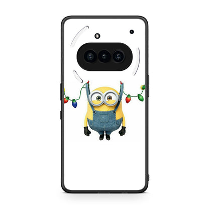Nothing Phone 3a Xmas Minion Lights θήκη από τη Smartfits με σχέδιο στο πίσω μέρος και μαύρο περίβλημα | Smartphone case with colorful back and black bezels by Smartfits